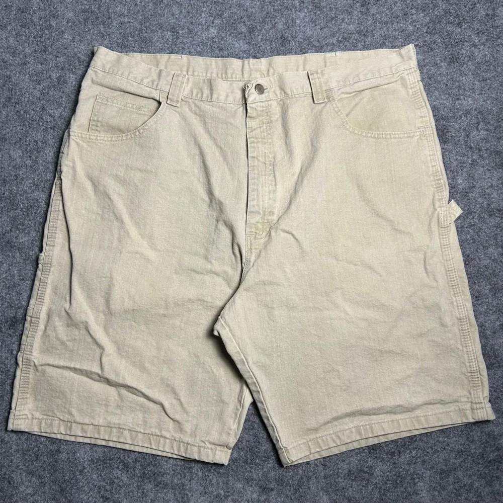 Wrangler Carpenter Shorts Tan Khaki Baggy Skater Y2K Vintage Mens Size 40